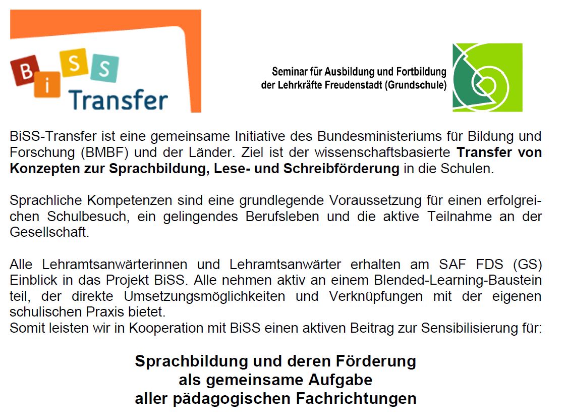 Biss transfer am Seminar Freudenstadt