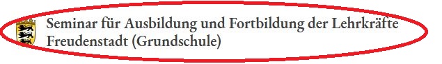 Landeswappen und Name des Seminars