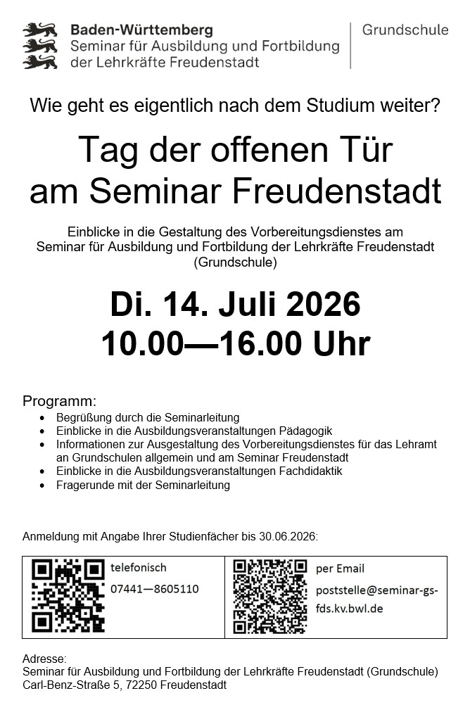 Plakat Tag der offenen Tür 14.07.2026